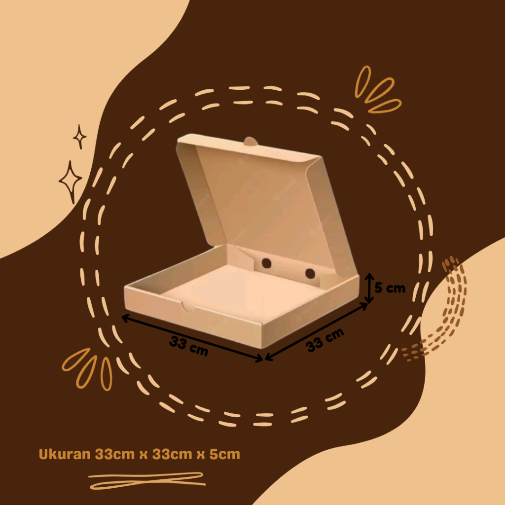 Kardus Box Pizza Ukuran 33x33x5 Cm