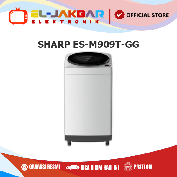 SHARP ES-M909T-GG Mesin Cuci 1 Tabung 9Kg White M909T