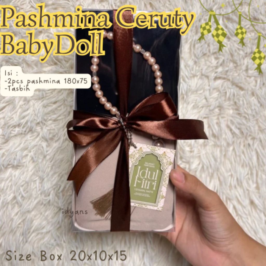 (PASHMINA CERUTY BABYDOLL) HAMPERS HIJAB PASHMINA / HAMPERS LEBARAN / HAMPERS IDUL FITRI / HAMPERS H