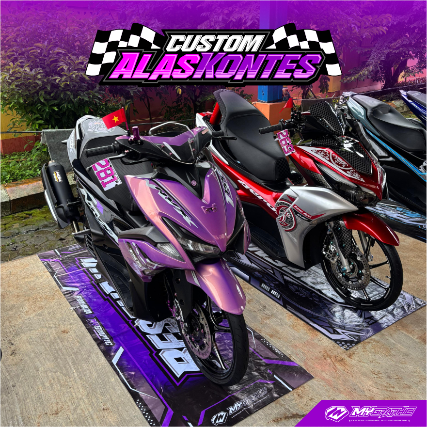 ALAS KONTES MOTOR / KARPET ALAS MOTOR / BANNER ALAS KONTES CUSTOM
