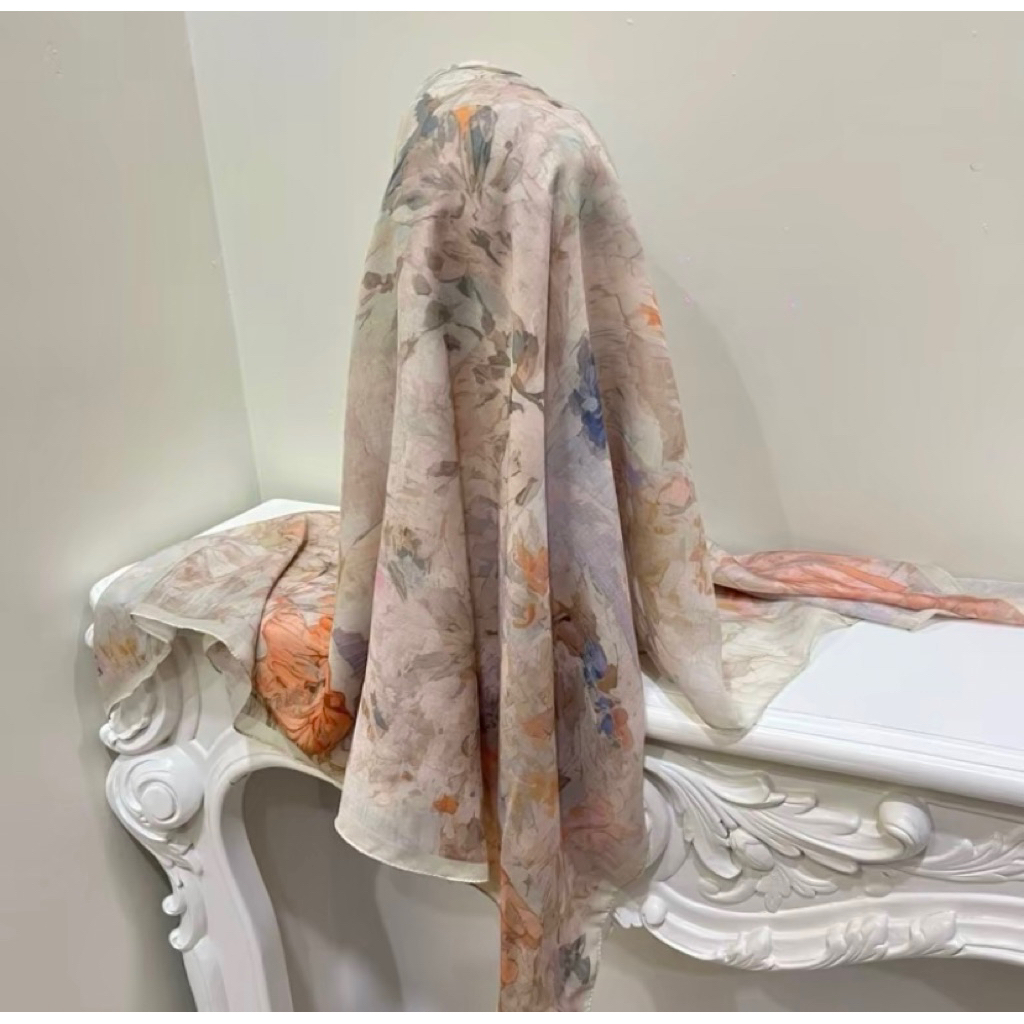 Kerudung VAD jilbab motif malay tipis lembut segiempat hijab vad