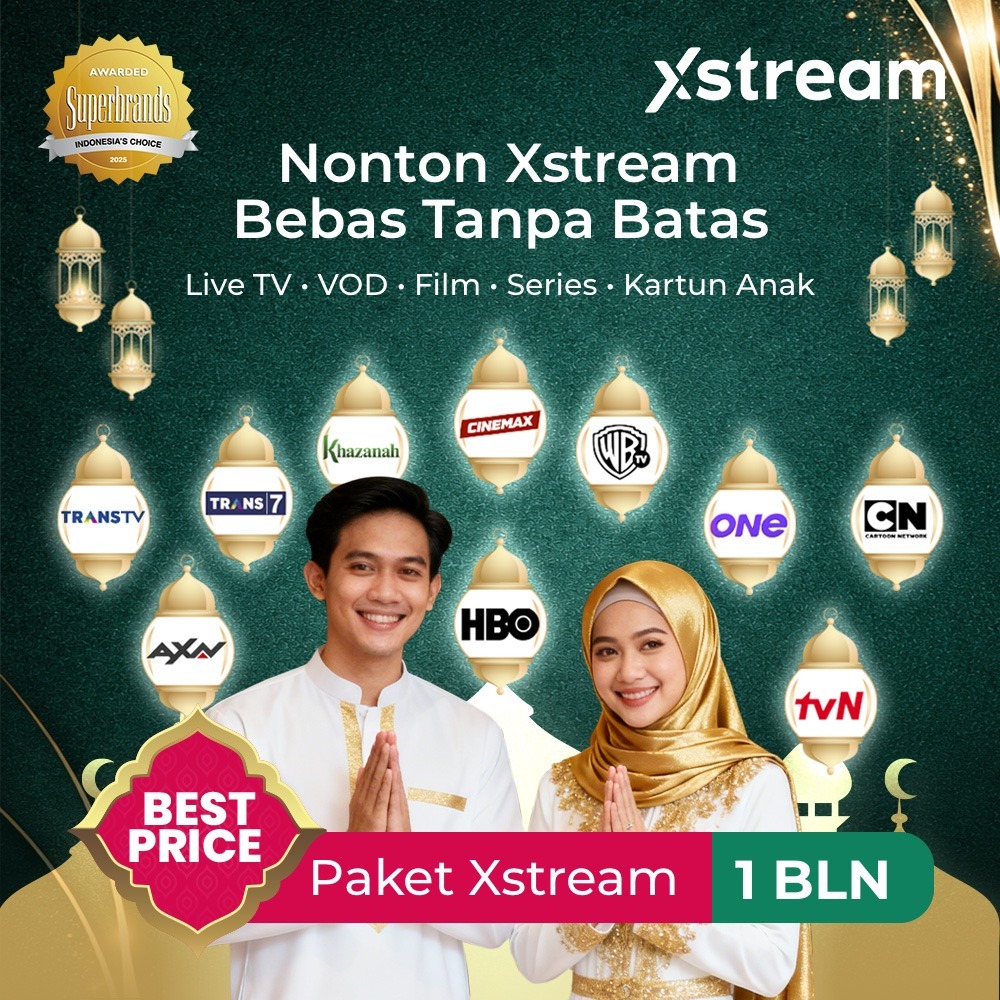 Voucher Paket Langganan XSTREAM 1 bln - FREE Streaming Android Box, Channel TV, Film, dan Series