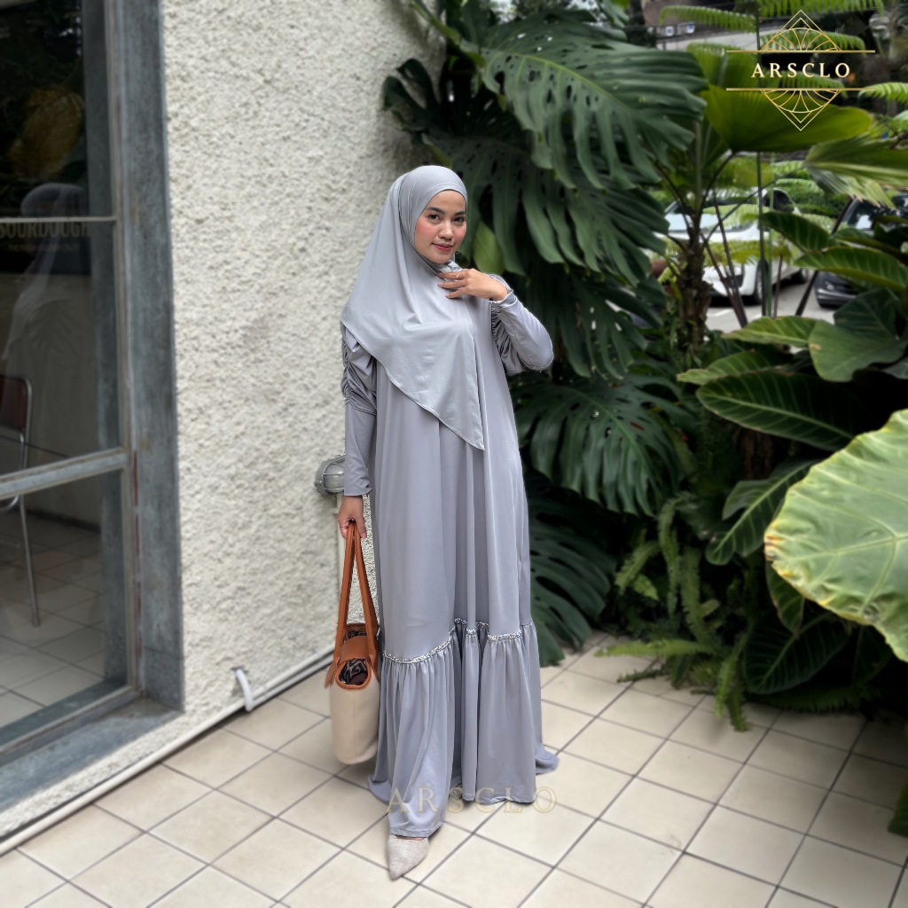 Haliza Dress Syar'i | Baju Syar'i | Muslimah fashion | Abaya umroh | One Set | Hijab Abaya Gamis | g