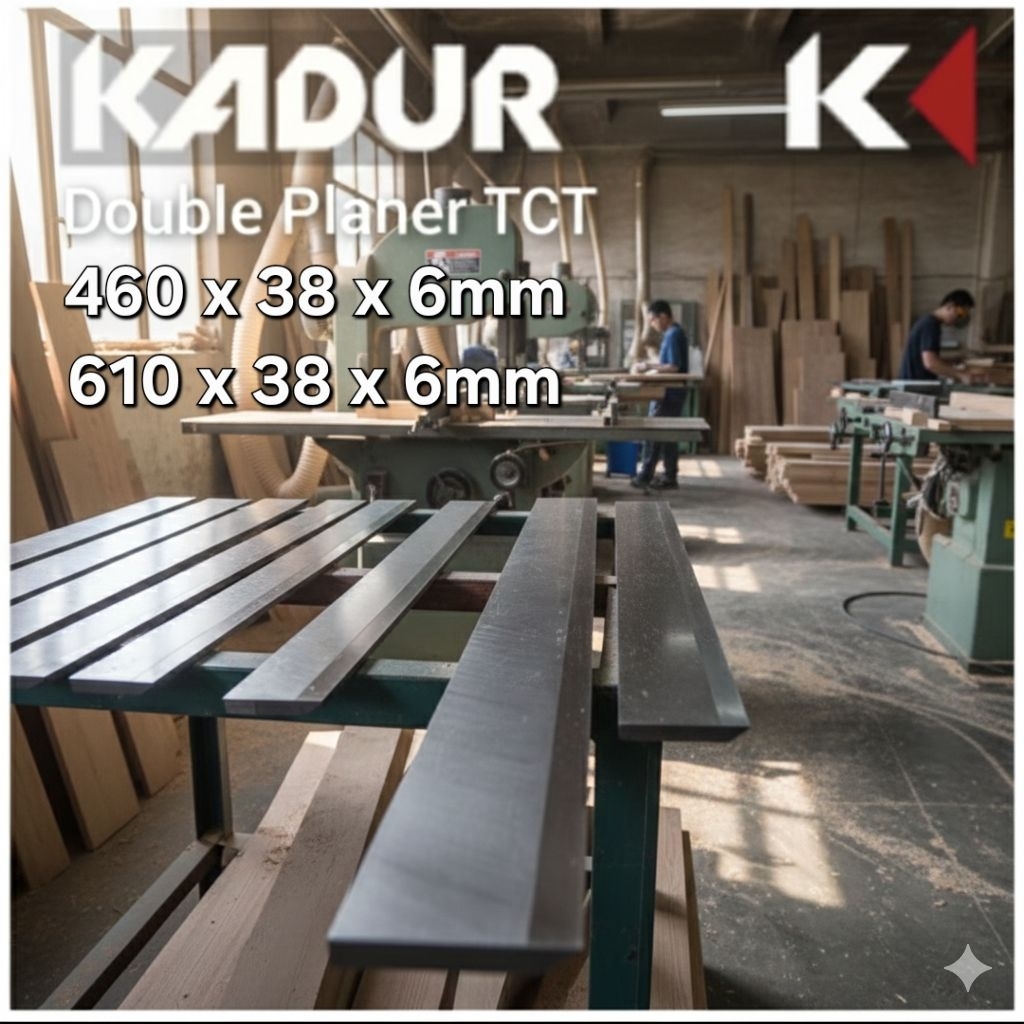 Pisau planer TCT planer tebal 6mm Kadur uk. 460 dan 610. Harga grosir tersedia. Jaminan Asli
