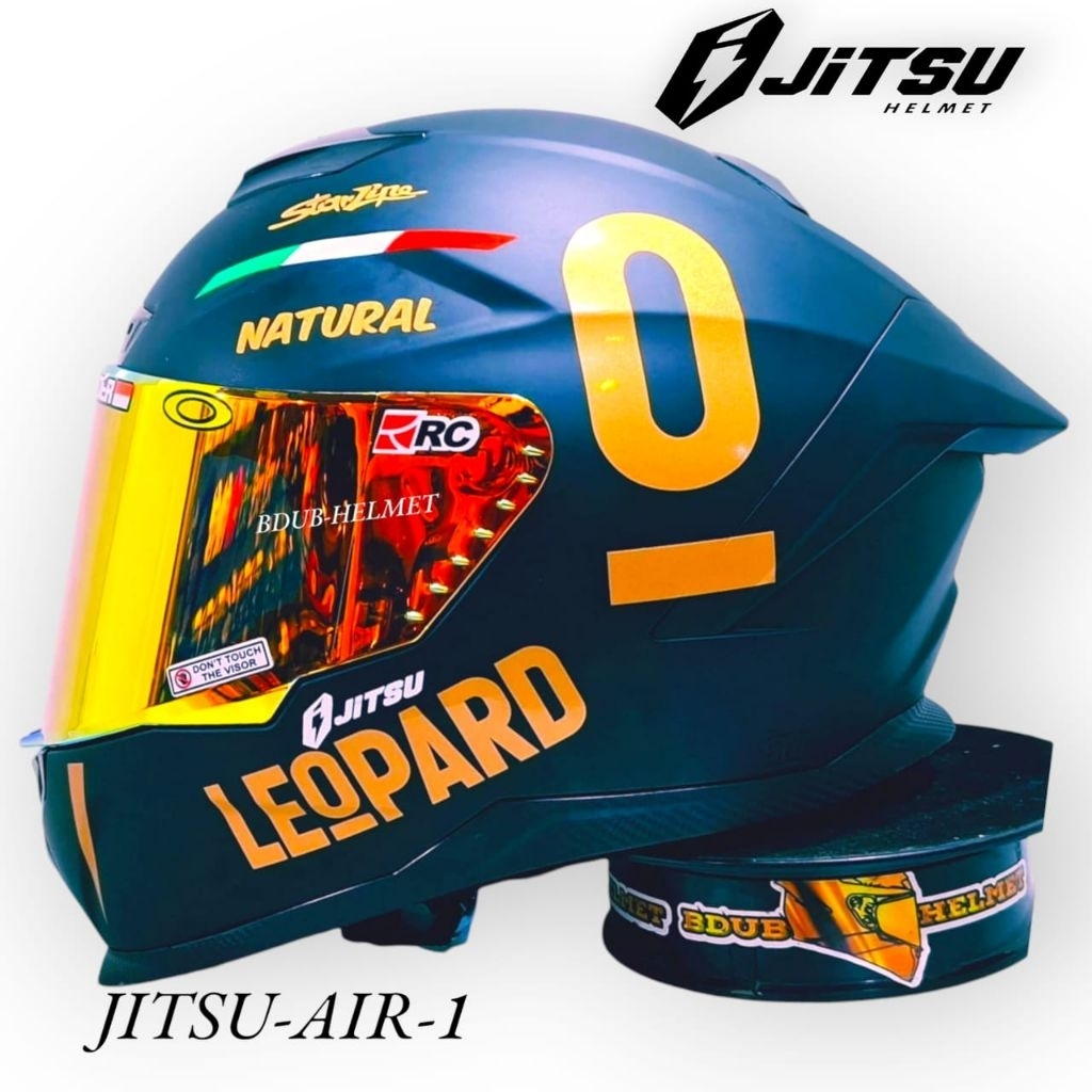 Helm jitsu air 1 Carbon tech dof paket ganteng spoiler 3D