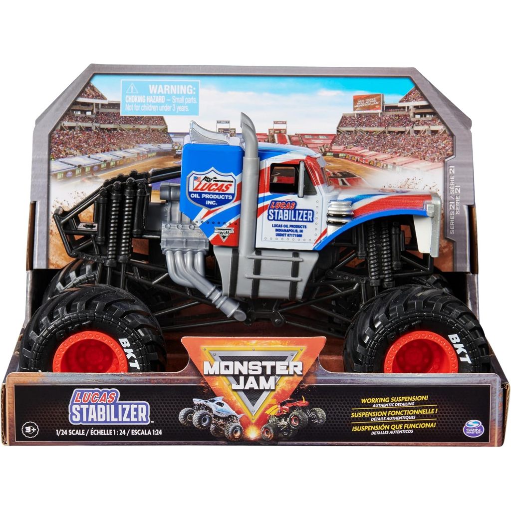 Monster Jam, Official Lucas Stabilizer Monster Truck, Collector Die-Cast Vehicle, 1:24 Scale, Kids T