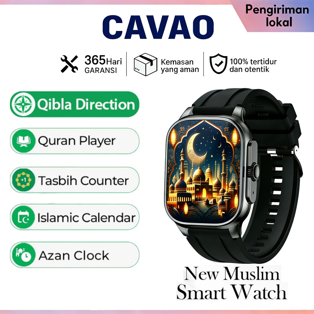 [Ready Stock] Original 100%Muslim SmartWatch M77 MAX - 114 surah Al-Qur'an Jam Tangan Pintar Pria Wa