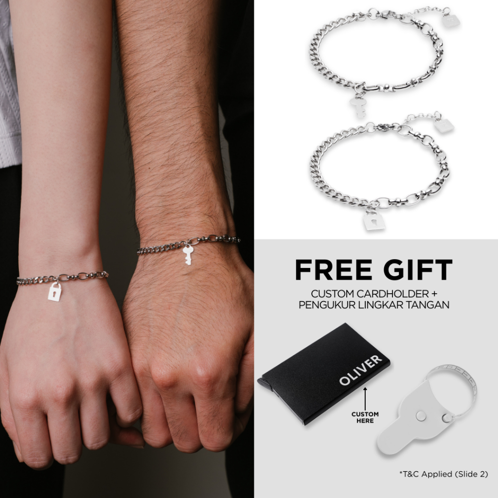 Kuze Original 316L Stainless Steel - Gelang Pria Wanita Couple Pasangan Minimalis Aesthetic Anti Kar