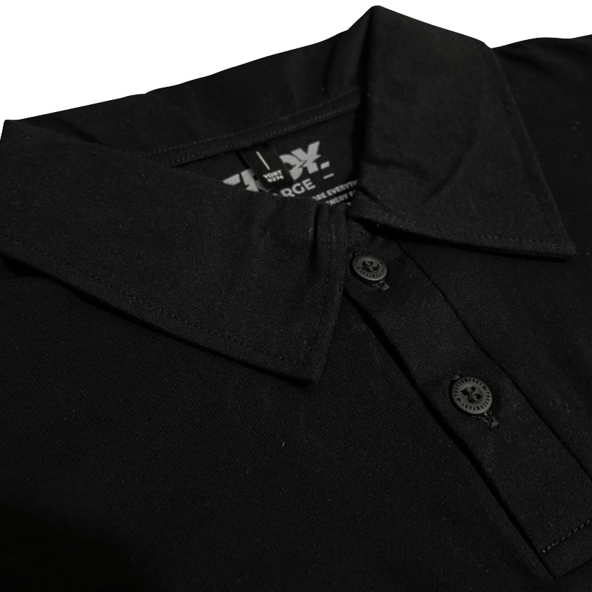 Troy Company Wangky Polo Shirt Full Black Fire Heart - Kaos Polo Hitam WKD 2993