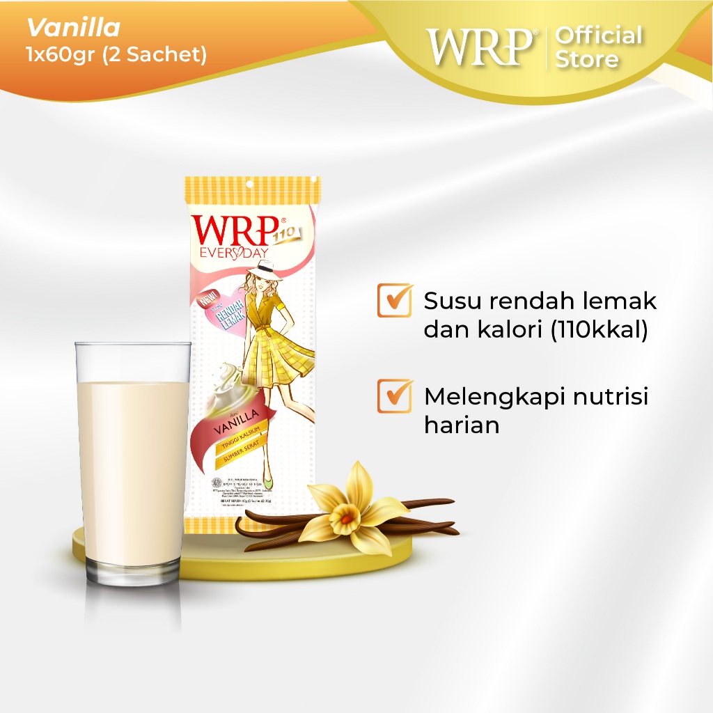 WRP Low Fat Milk Vanilla 60g - Susu Rendah Lemak