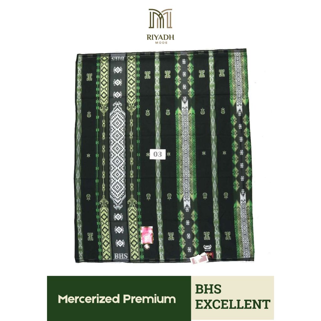 Sarung Original BHS Excellent Gold Motif Jacquard Songket Bahan Mercerized
