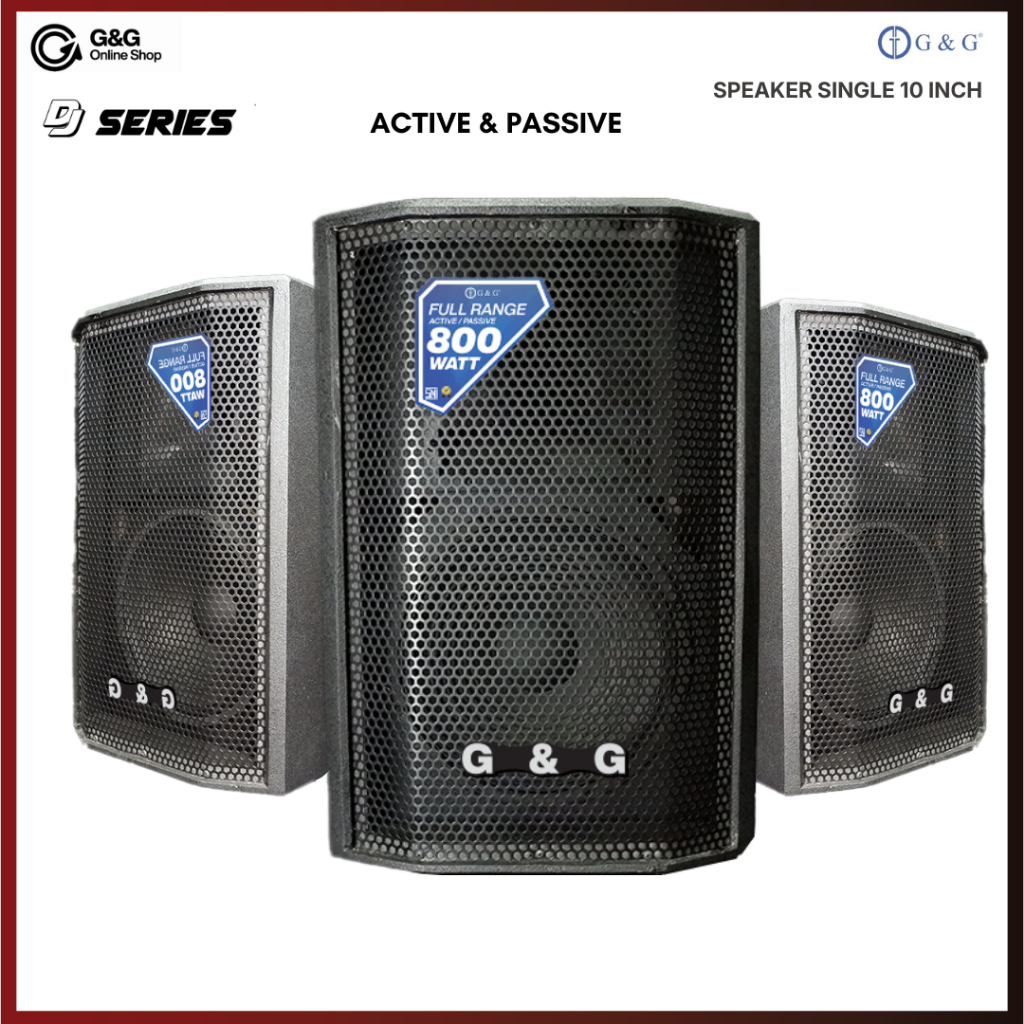 G&G Speaker Aktif Pasif 10 Inch Single 800W RMS Bluetooth DJ 110 Bass Kuat Jernih Original I GNG