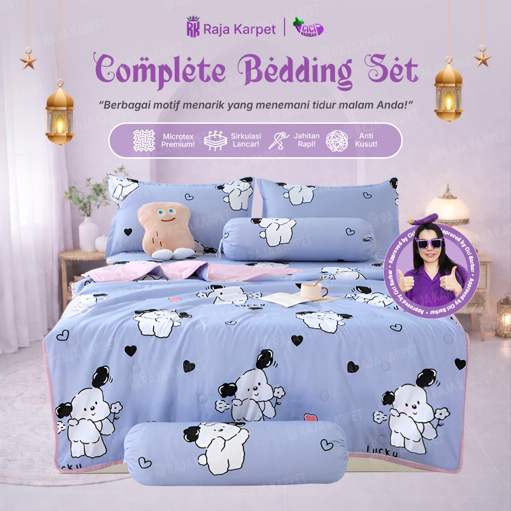 RAJA X CICIBARBAR - Set Selimut Sprei Sarung Bantal Guling Set Selimut Seprei Sarguntal Kain Microte