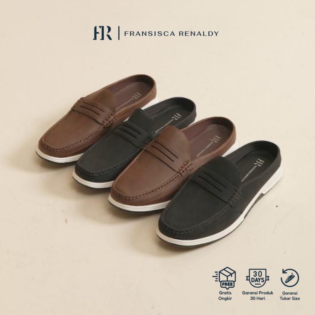 Sepatu Loafers Slip On Pria Bustong Nyaman Anti Slip M.Onyx 02 - Fransisca Renaldy
