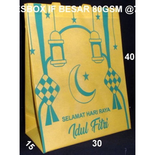 [12 biji] tas idul fitri handle ukuran besar 30x34x8 idul fitri tas lebaran tas sembako tas idul fit