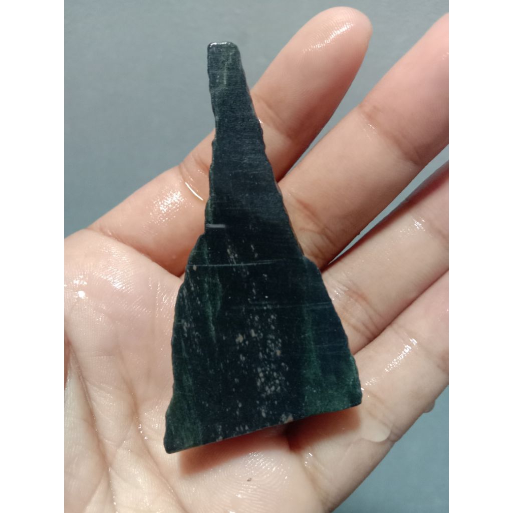 Rough Bahan Jadeite Jade Nabire Papua Dark Green Totol Coklat