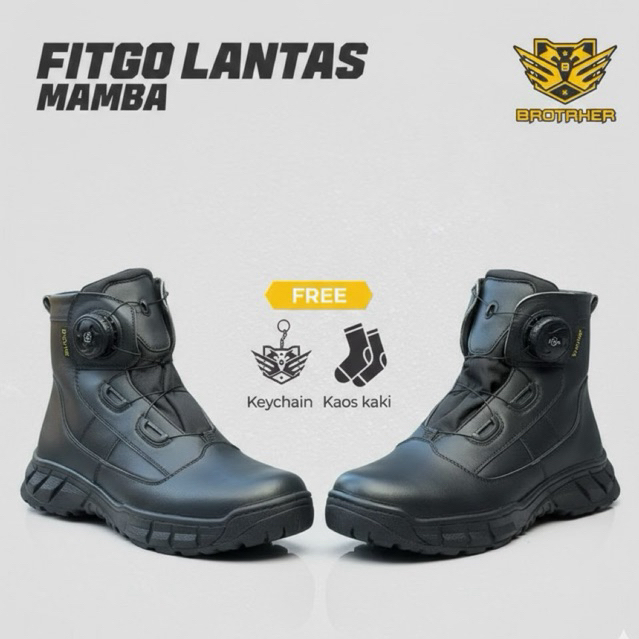 BROTRHER Mamba Pendek Sepatu Pdh 6 Inch Kulit Asli