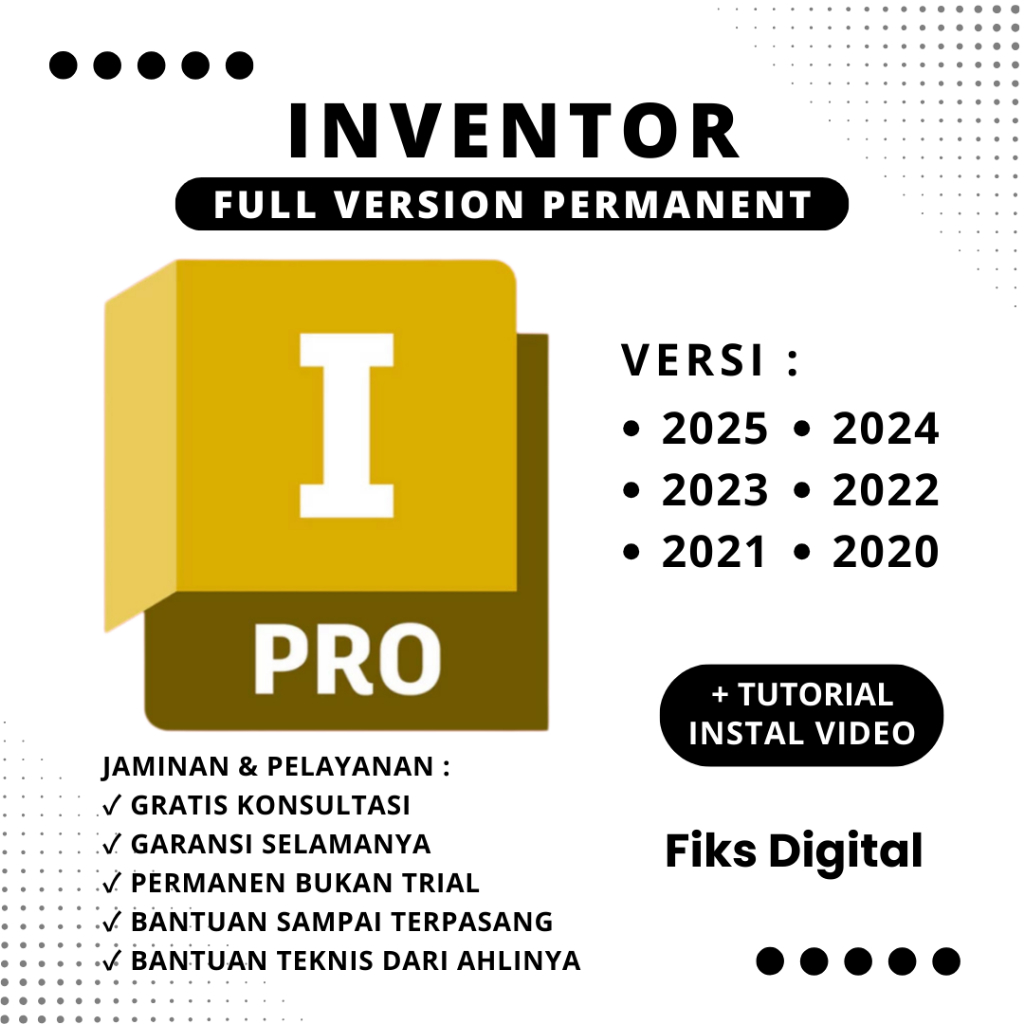 Autodesk Inventor Pro 2025 2024 2023 2022-2020 Full Version Lifetime - Software Desain Mesin 3D Win