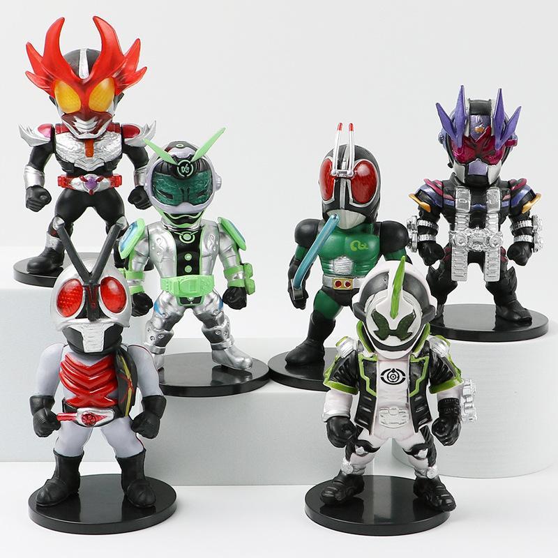 Action Figure Kamen Rider Chibi set 10cm PVC Black Rx Zi O Agito Woz Necrom X Mainan