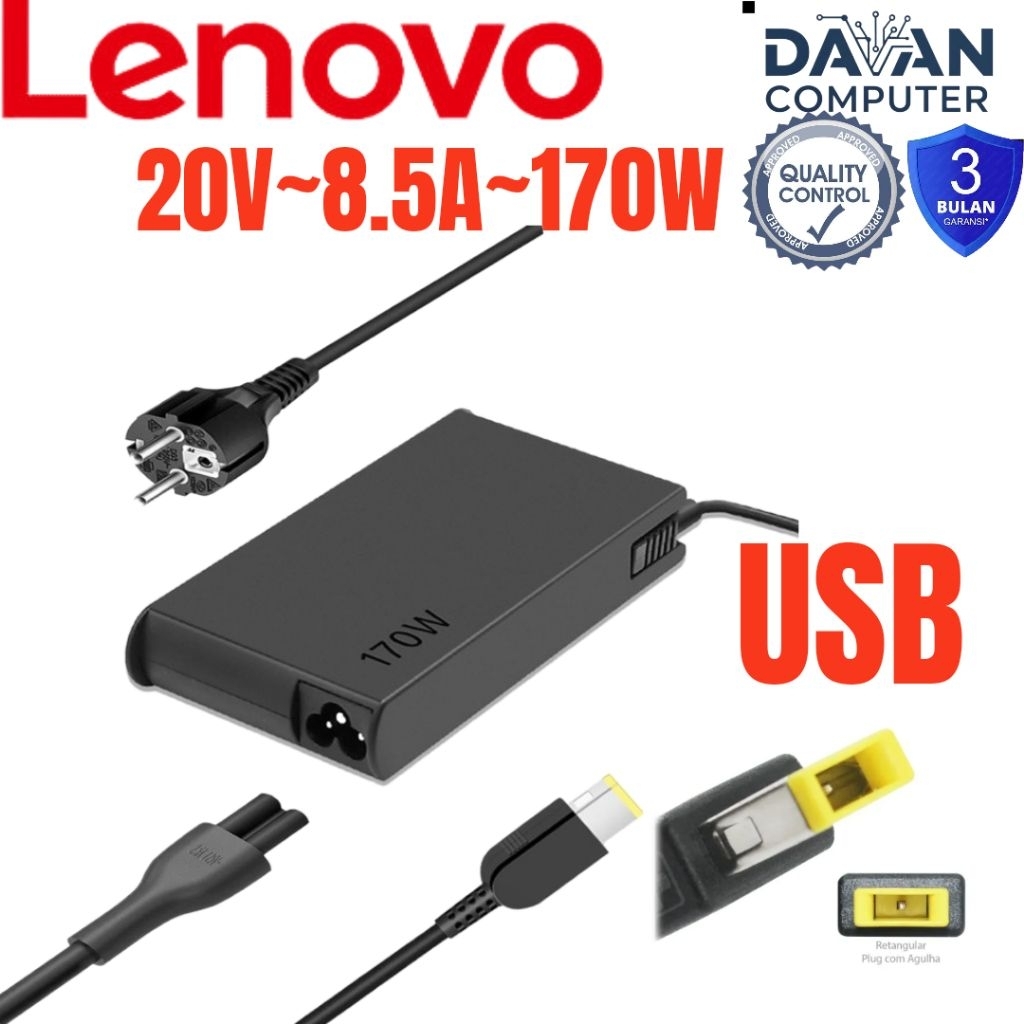 ADAPTOR CHARGER LENOVOO Thinkpad Helix (1st Gen)S SeriesS431ThinkPadP50, P51, P52, P70, P53 20QN 20Q