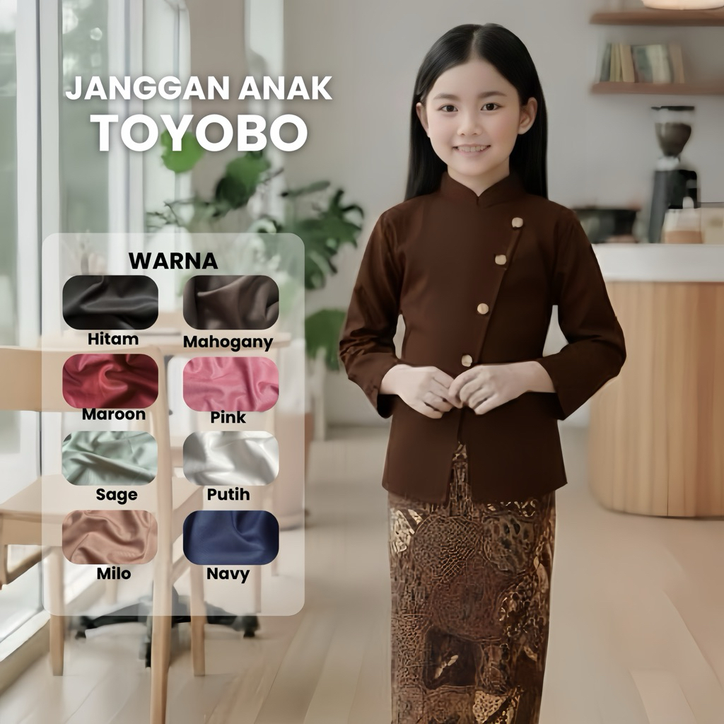 JANGGAN TOYOBO ANAK PANJANG KEBAYA ANAK TOYOBO LENGAN PANJANG KEBAYA ANAK PEREMPUAN