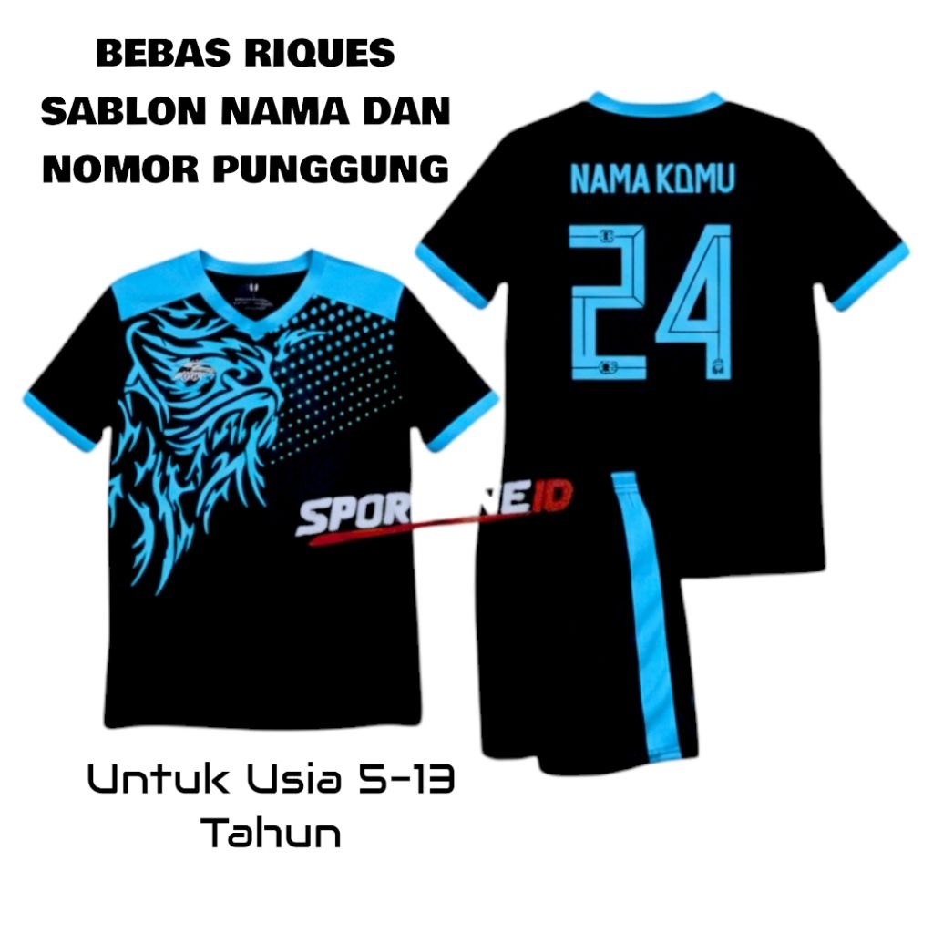 Baju Bola Anak Laki Laki kaos Olahraga usia 5-13 Tahun