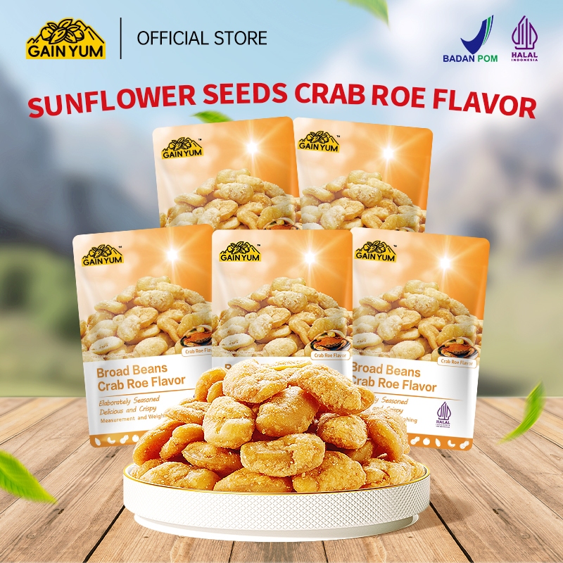 GAIN YUM Broad Beans Crab Roe Flavor (Kacang Koro Rasa Telur Kepiting)