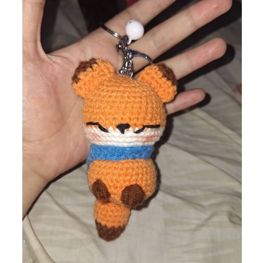 Keychain/Gantungan Rubah Rajut Amigurumi Handmade