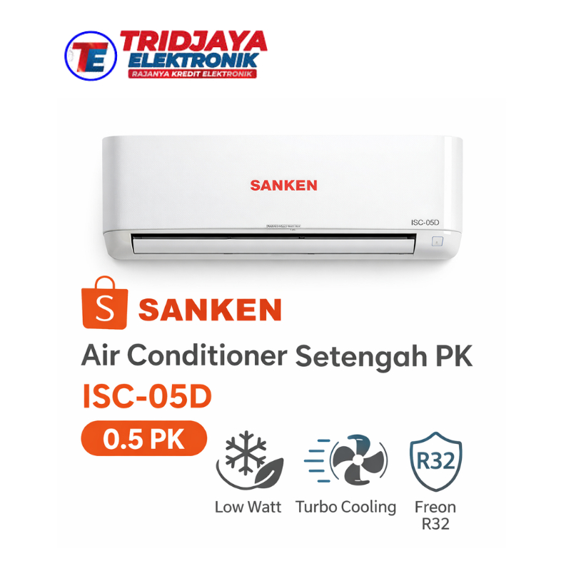 AC SANKEN 1/2 PK Low Watt ESC-05AD + ESC-05AL Standard R32 - Garansi Resmi
