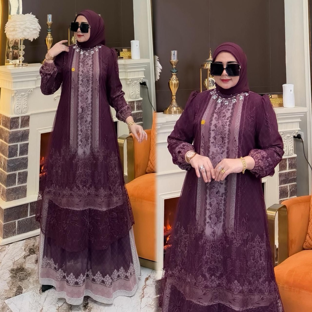 GAMIS RAYYA HALIMAH SET JILBAB SEGIEMPAT // Mnabilsyari original