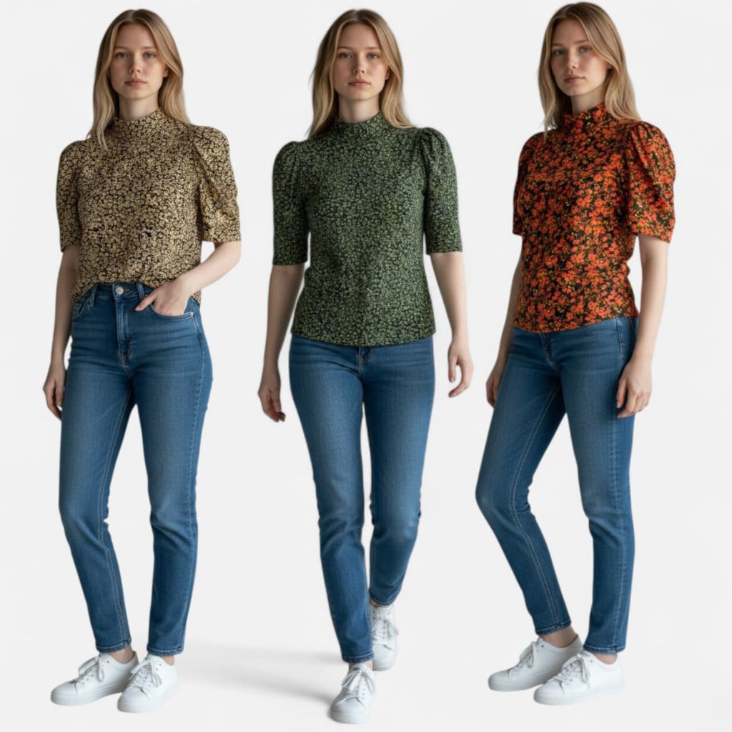 Puff Sleeve Rib T-shirt|GAP