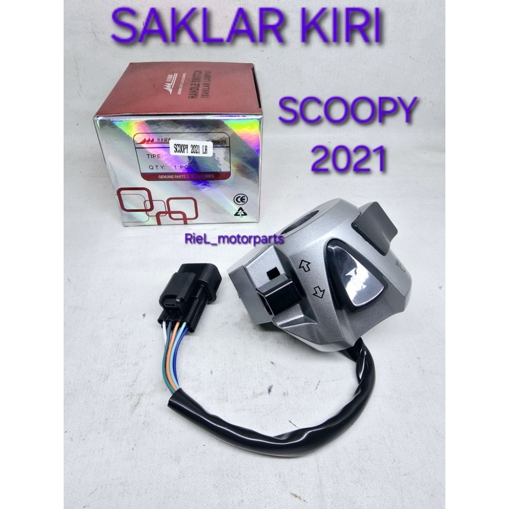 Saklar LH (KW) SCOOPY 2021 switch sakelar kiri holder rumah lampu KAWA