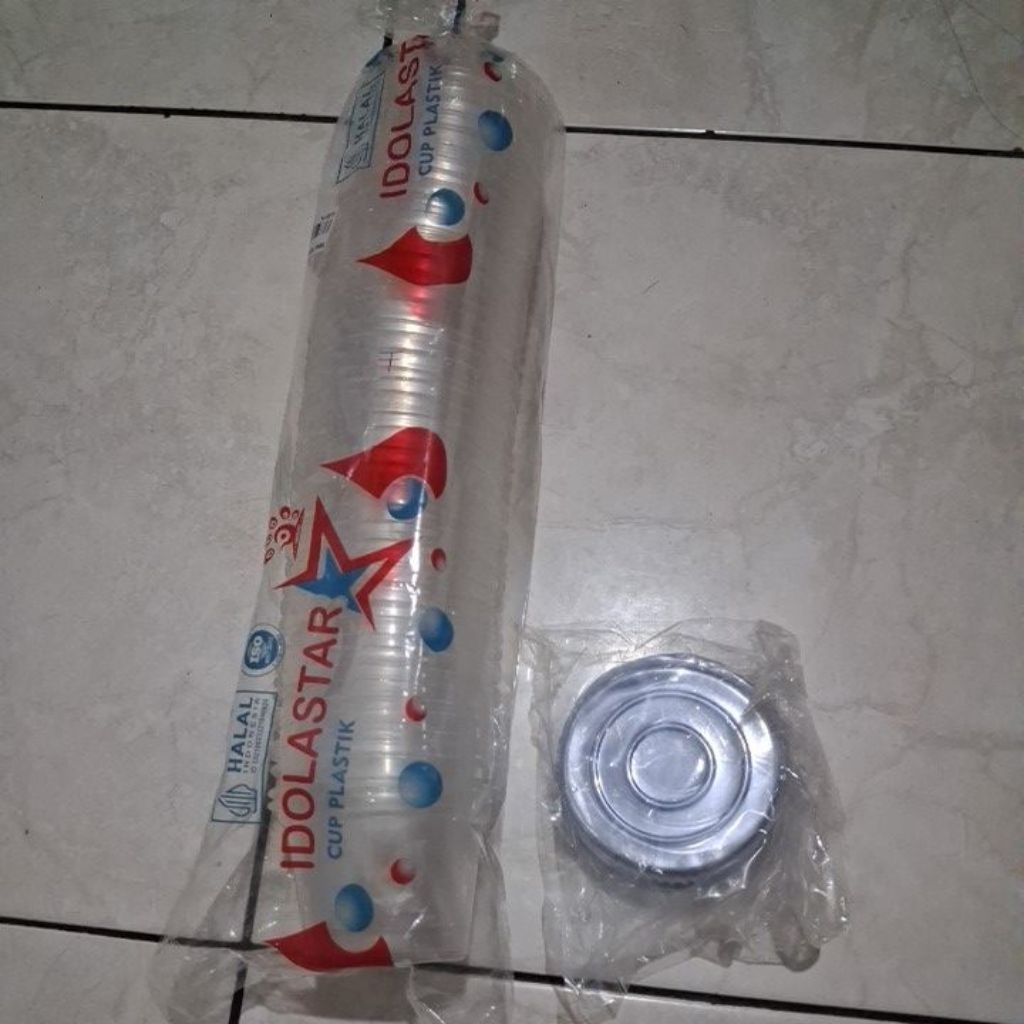 IDOLASTAR Cup Puding, Es Krim Plastik Bening 90 ml + Tutup