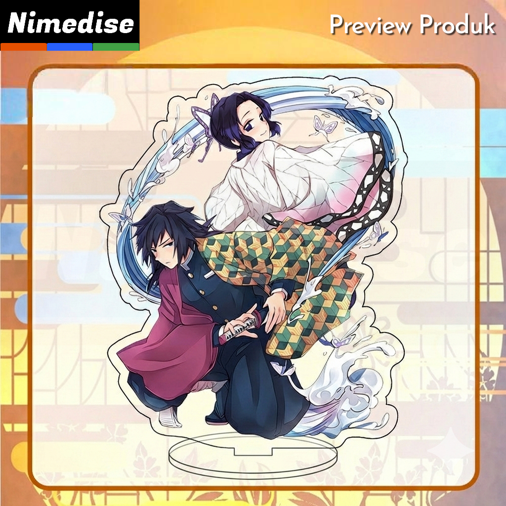Standee Akrilik Demon Slayer Kimetsu no Yaiba – Akrilik Transparan Tanjiro Giyu Muichiro Kocho Pajan