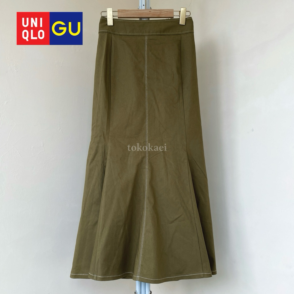 Olive Mermaid Skirt GU Uniqlo