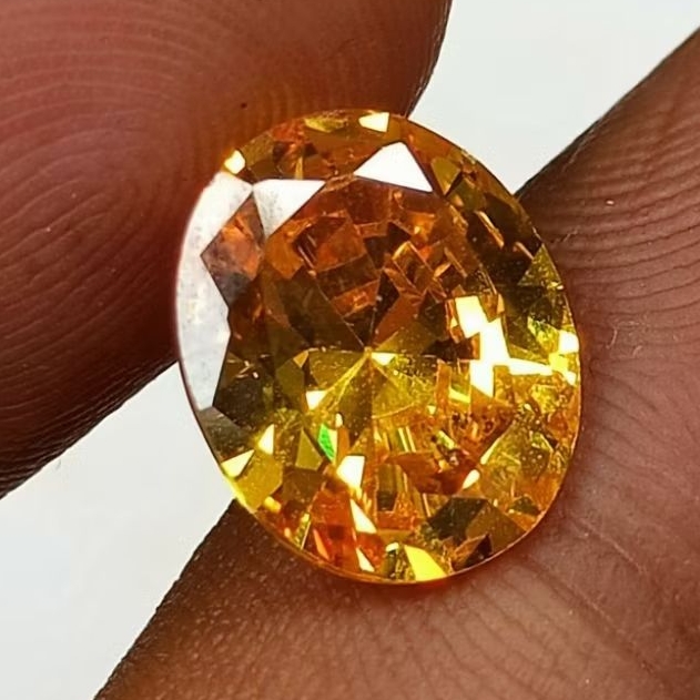 Batu Permata Diamond Yellow Citrine , 12 x 10 mm