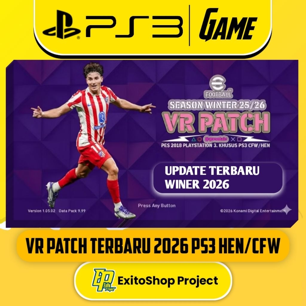 VR PATCH PS3 HEN/CFW PES 2026 UPDATE WINTER TERBARU MARET