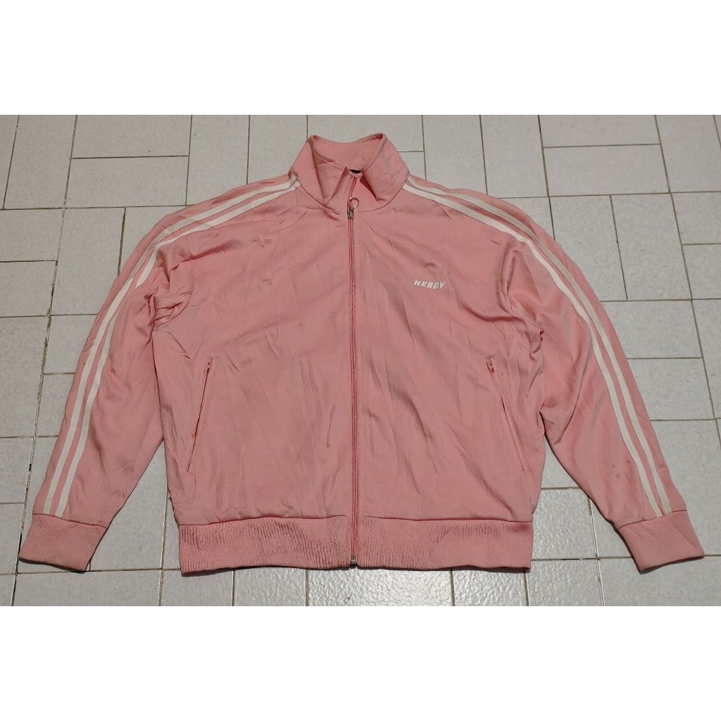 Jaket Sport Running Tracktop Boxy Nerdy Pink