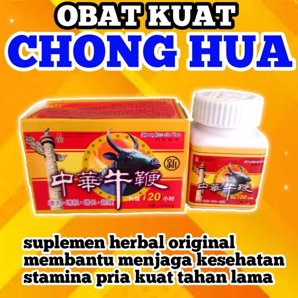 (Privasi)Obat Kuat Chong Hua 1Botol 6Kapsul Herbal Stamina Pria Kuat Tahan Lama Original Impor Cina