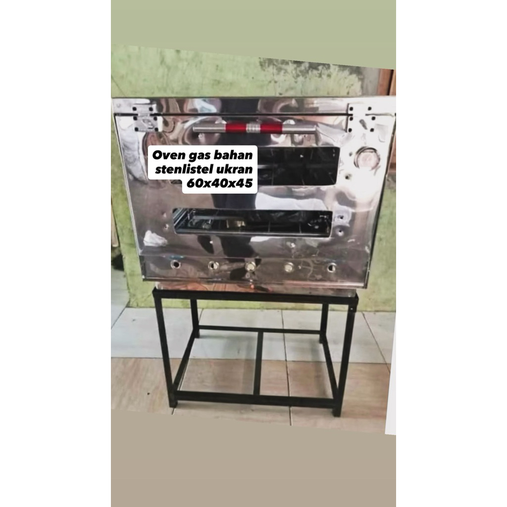 Oven Gas Api Atas Bawah Stainless 60x40x45 cm - open gas - oven gas