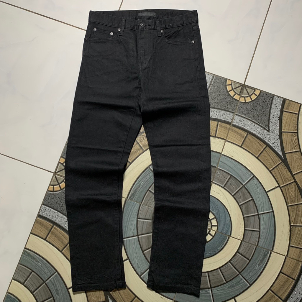 Longpants Uniqlo Jeans Black Selvedge size 28