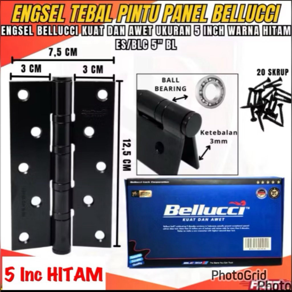 STOK TERBATAS ENGSEL 5 INC STAINLESS 304/ engsel kodai stainless tebal 3 mm anti karat engsel pintu 