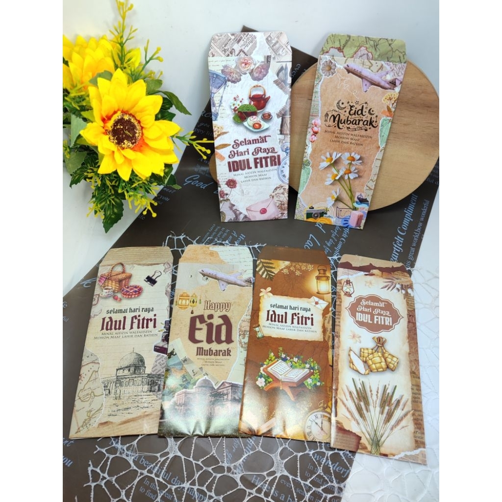 10 Pcs Amplop Lebaran Motif Rustic Amplop Lebaran motif Kue Amplop lebaran Panjang Amplop Lebaran ka