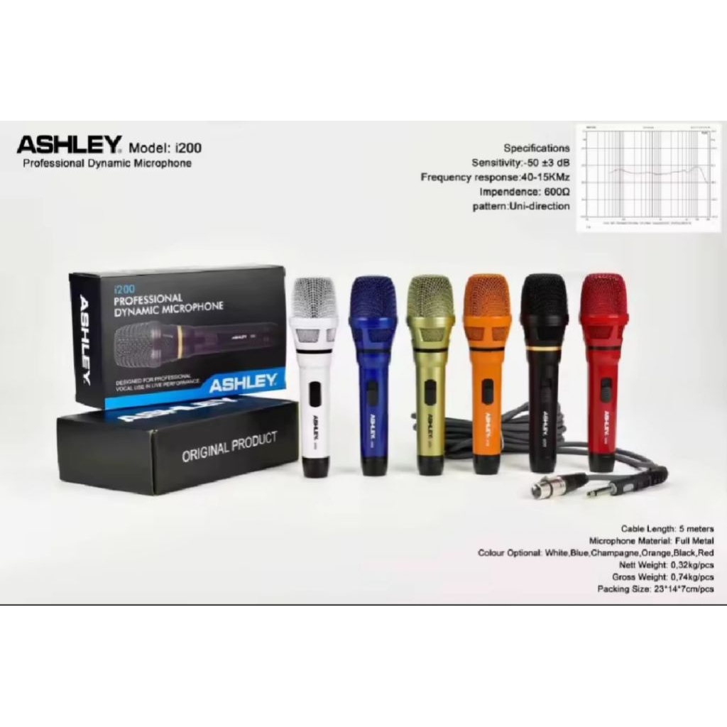 Mic Kabel ASHLEY I200 / I200 ORIGINAL Microphone Ashley I200
