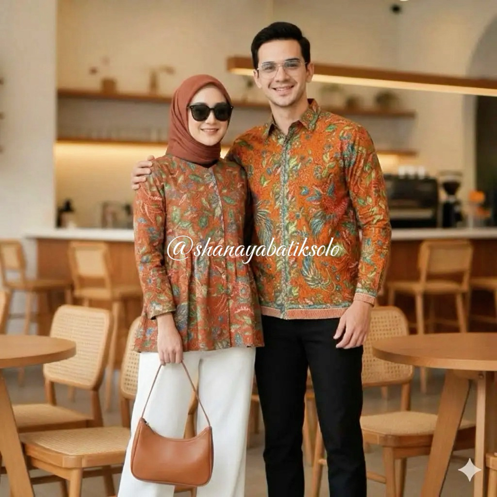 Shanaya Batik Blouse Semi Peplum 3 Negeri Blus batik kerja Cantik Modis Elegan