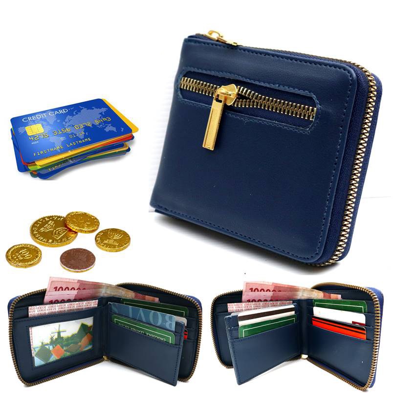 Dompet Leather Geme Kartu Pria Resleting