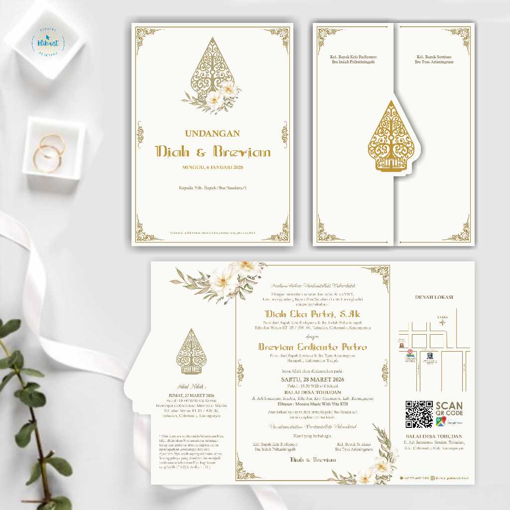 Undangan Pernikahan Softcover Aesthetic Tema Jawa – Custom Desain | Lipat 3