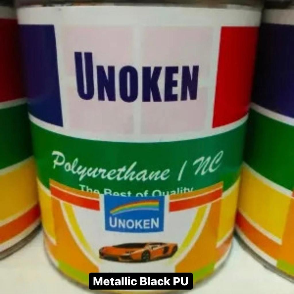 Cat PU Hitam Metallic Black Metallic UNOKEN 1L