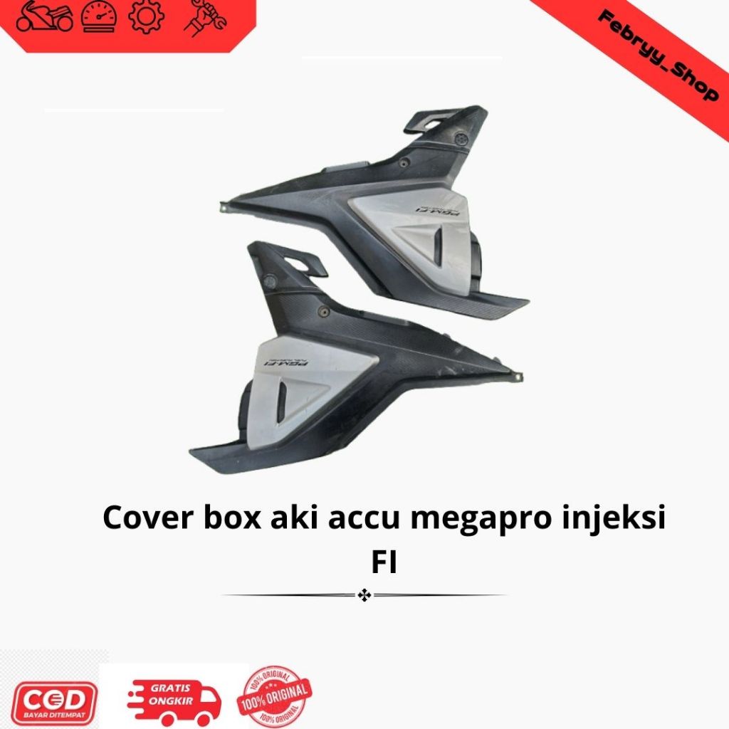 cover box aki accu megapro mono injeksi FI original copotan motor