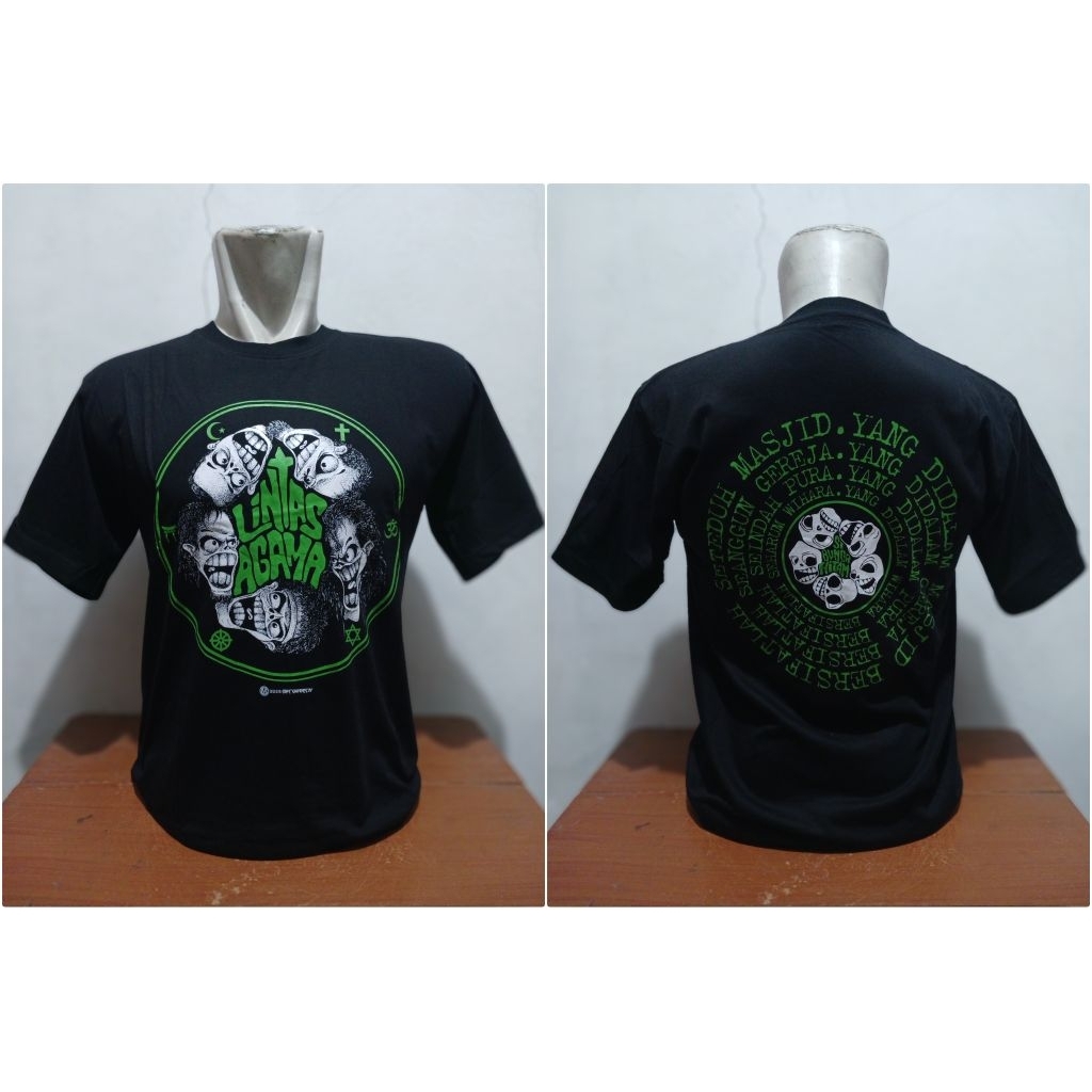 KAOS BAND PUNK ROCK BUNGA HITAM WARNA HITAM